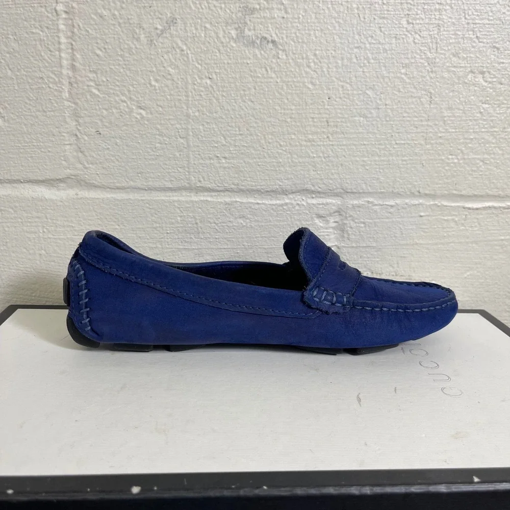 Mercanti Fiorentini 3176 Blue Suede Driving Loafers Slip On Women's‎ Size 6.5 B
